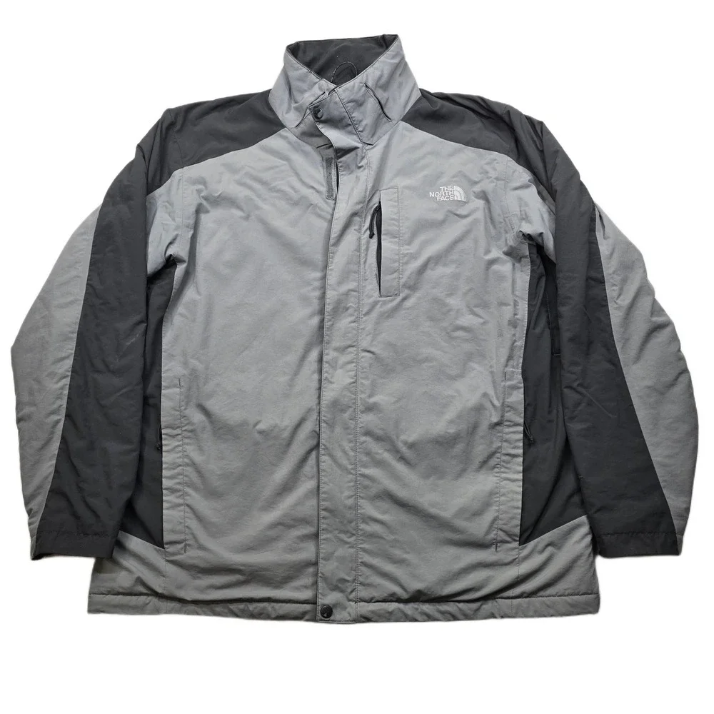 The North Face HyVent Jacket Mens XL Gray Black Insulated Ski Snow Nylon